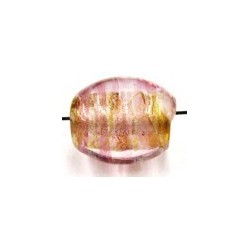 silverfoil ovaal 12x10mm rose gestreept 5st