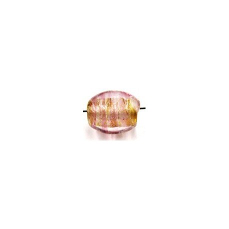 silverfoil ovaal 12x10mm rose gestreept 5st
