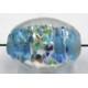 silverfoil ovaal 12x10mm blauw/bonte stippen 5st