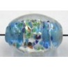 silverfoil ovaal 12x10mm blauw/bonte stippen 5st