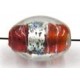 silverfoil ovaal 12x10mm rood/bonte stippen 5st