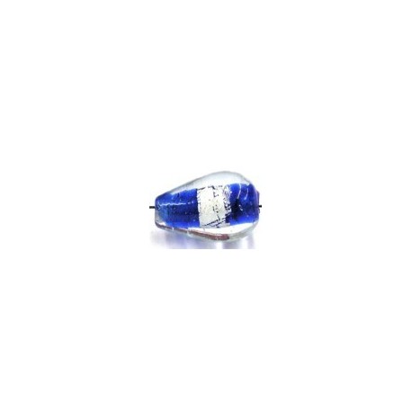 silverfoil druppel 18x10mm blauw 5st