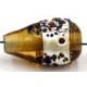 silverfoil druppel 18x10mm bruin m.spikkels 5st