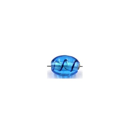 silverfoil ovaal 15x12mm turkoois/blauw 5st