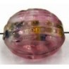 silverfoil geribde schijf 16x10mm rose 2st.