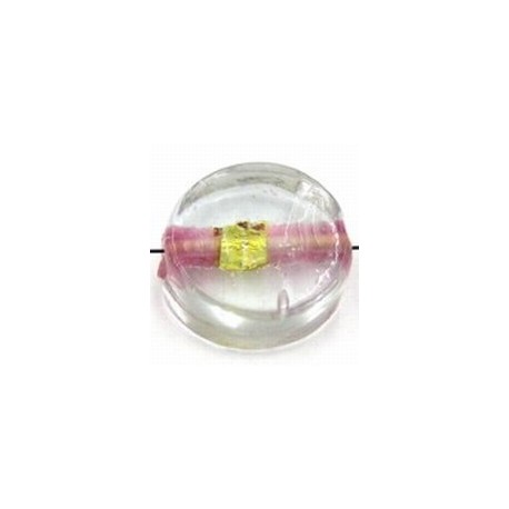 schijf silverfoil 20x10mm rose kern 2st UL