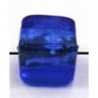 blokje 9x8mm silverfoil blauw 5st