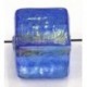 glaskr.blokje 11x11mm turkoois gelusterd 5st