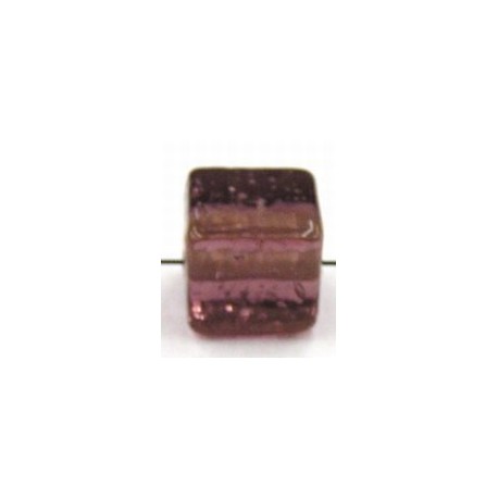 glaskr.blokje 11x11mm amethyst 5st