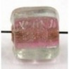 glaskraal blokje 8x8mm transp. rose kern 10st