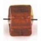 glaskraal blokje 7x7mm oranjerood 10st