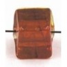 glaskraal blokje 7x7mm oranjerood 10st