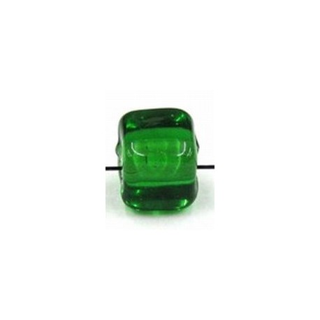 glaskraal blokje 7x7mm groen 10st