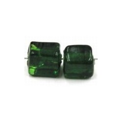 Glaskraal 8mm blokje groen10st