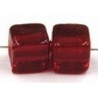 Glaskraal 8mm blokje rood 10st