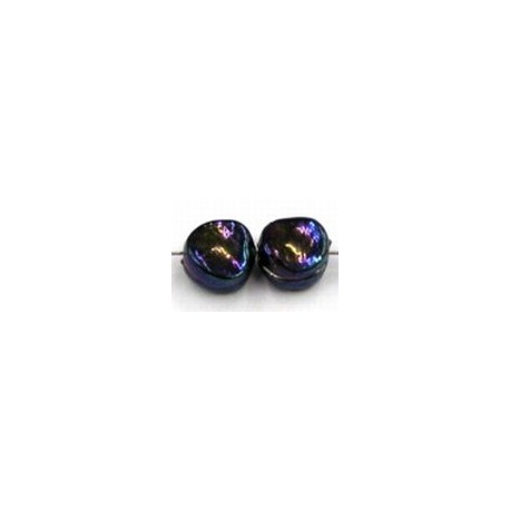 glaskraal plat gedeukt 8x5mm groen 10st