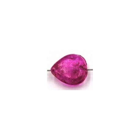 glaskraal hartvorm 10x10mm fuchsia 25st