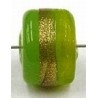 glaskraal ton 8x11mm tr.groen/goudstreep 5st
