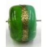 glaskraal ton 8x11mm groen/goudstreep 5st