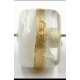 glaskraal ton 8x11mm wit/goudstreep 5st