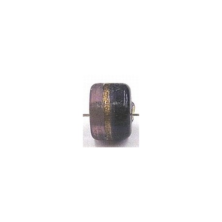 glaskraal ton 8x11mm paars/goudstreep 5st