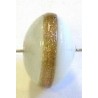 glaskraal schijf 8x11mm wit/goudstreep 5st