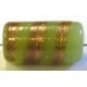 glaskraal ton 18x10mm groen/goudstreep 5st.