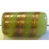 glaskraal ton 18x10mm groen/goudstreep 5st.