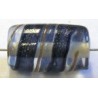 glaskraal ton 18x11mm transp./blauw/goudstreep 5st