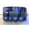 glaskraal ton 18x11mm blauw/blauw/goudstreep 5st