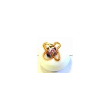 glaskraal plat 18x8mm wit/goud/rose per st.