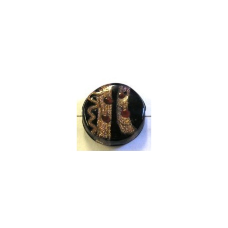 glaskraal plat 18x8mm blauw/goud/rood per st.