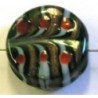 glaskraal plat 18x8mm groen/goud/rood per st.