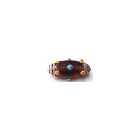 glaskraal ton bewerkt 31x14mm amethyst per stuk