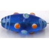 glaskraal ton bewerkt 31x14mm blauw per stuk