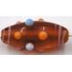 glaskraal ton bewerkt 31x14mm oranje per stuk
