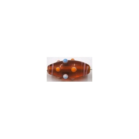 glaskraal ton bewerkt 31x14mm oranje per stuk