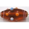 glaskraal ton bewerkt 31x14mm oranje per stuk