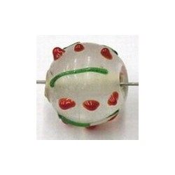 glaskraal rond 11mm bewerkt transparant 5st.