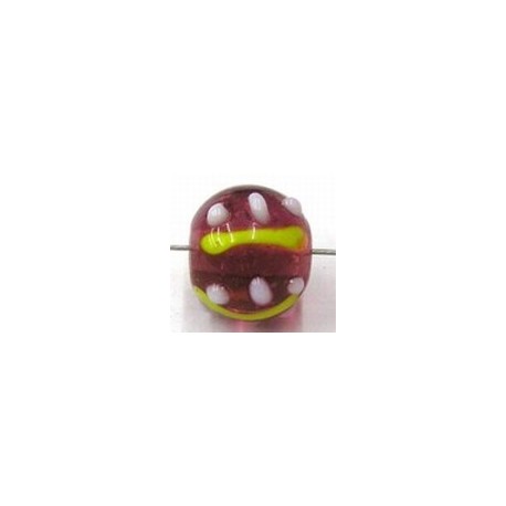 glaskraal rond 11mm bewerkt amethyst 5st.