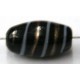 glaskr. ovaal 17x10mm zwart/goudwitte strepen 5st