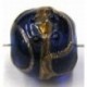 glaskraal rond12mm bewerkt blauw p.st