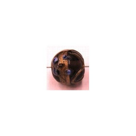 glaskraal rond12mm bewerkt amethyst p.st