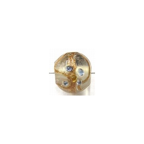 glaskraal rond12mm bewerkt transparant p.st