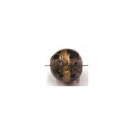 glaskraal rond12mm bewerkt amethyst p.st