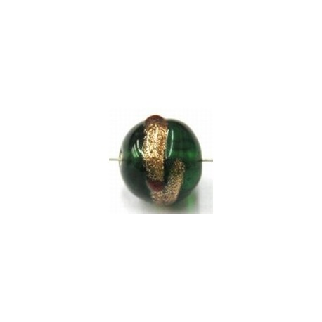glaskraal rond12mm bewerkt groen p.st