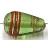 glaskr. druppel 20x12mm groen.rode streep p.st