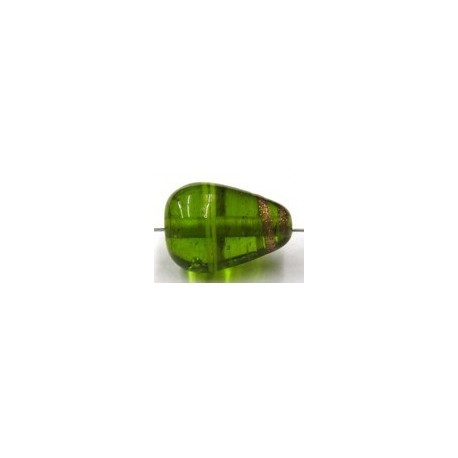 glaskr. druppel 18x13mm groen/streep p.st