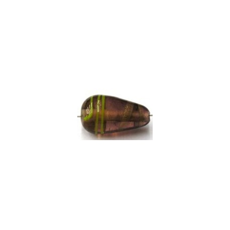 glaskr. druppel 22x12mm amethyst/streep p.st