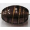 glaskraal ovaal 1x12mm amethyst/goudstreep p.st